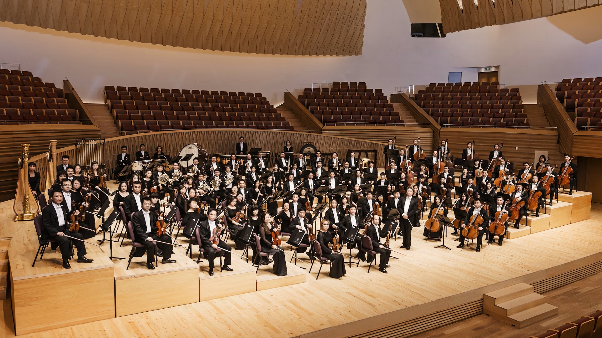 Shanghai Symphony Orchestra on stage at Shanghai Symphony Hall